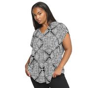 Yours Curve & White Paisley Print Pleated Top - Women's - Plus Size Curve