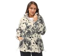 Yours Curve White Paisley Zip Through Fleece Jacket - Women's - Plus Size Curve
