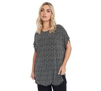 Yours Curve & White Polka Dot Print Plisse T-Shirt - Women's - Plus Size Curve