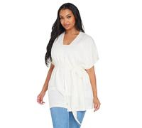 Yours Curve White Short Sleeve Cardigan - Women's - Plus Size Curve