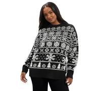 Yours Women's Snowflake Fairisle Jumper in Black | Size: 22-24 Yours Black 22-24
