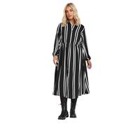 Yours Curve & White Stripe Print Midi Shirt Dress - Women's - Plus Size Curve