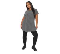 Yours Curve & White Stripe Ribbed Swing Top - Women's - Plus Size Curve