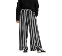 Yours Curve & White Stripe Wide Leg Trousers - Women's - Plus Size Curve
