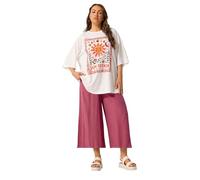 Yours Curve White 'Sun Seeker' Boxy T-Shirt - Women's - Plus Size Curve