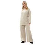 Yours Curve White Sweatshirt & Wide Leg Jogger Set - Women's - Plus Size Curve