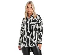 Yours Curve & White Swirl Print Oversized Shirt - Women's - Plus Size Curve