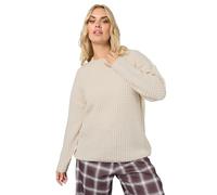 Yours Curve White Waffle Knit Jumper - Women's - Plus Size Curve