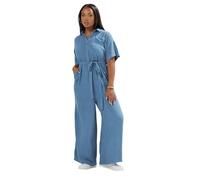 Yours Curve Wide Leg Chambray Jumpsuit - Women's - Plus Size Curve