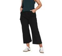 Yours Curve Wide Leg Cropped Denim Jeans - Women's - Plus Size Curve Black