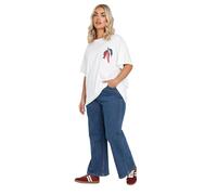 Yours Women's Wide Leg Denim Jeans in Blue | Size: 18