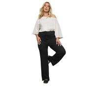 Yours Curve Wide Leg Pull On Stretch Jersey Yoga Pants - Women's - Plus Size Curve Black