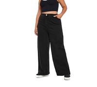 Yours Curve Wide Leg Slouchy Denim Jeans - Women's - Plus Size Curve Black