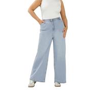 Yours Curve Wide Leg Slouchy Jeans - Women's - Plus Size Curve Light Blue
