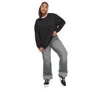 Yours Curve Wide Leg Turn Up Jeans - Women's - Plus Size Curve Grey