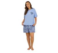 Yours Curve 'Wild Night In' Animal Print Short Pyjama Set - Women's - Plus Size Curve Blue