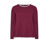 Yours Curve Wine Red & White 2-in-1 Ribbed Top - Women's - Plus Size Curve