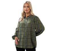 Yours Curve Women's Plus Size Check Blouse Green