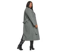 Yours Curve Woven Herringbone Belted Maxi Coat - Women's - Plus Size Curve
