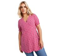 Yours Curve Wrap Frill Sleeve Blouse - Women's - Plus Size Curve Pink