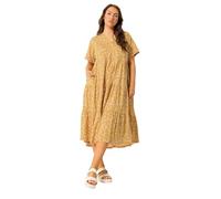 Yours Curve Yellow Floral Tiered Maxi Dress - Women's - Plus Size Curve