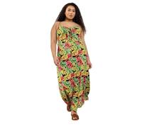 Yours Curve Yellow & Green Tropical Leaf Print Maxi Dress - Women's - Plus Size Curve