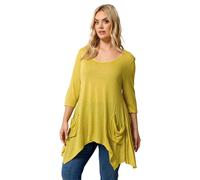 Yours Women's Hanky Hem Pocket Front Top in Lime | Size: 16 Yours Lime 16