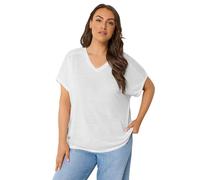 Yours Curve Yellow Linen Look T-Shirt - Women's - Plus Size Curve