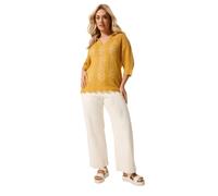 Yours Curve Yellow Pointelle Knitted T-Shirt - Women's - Plus Size Curve