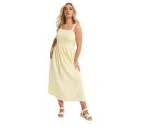 Yours Curve Yellow Shirred Linen Maxi Dress - Women's - Plus Size Curve