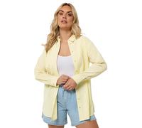 Yours Curve Yellow Stripe Textured Shirt - Women's - Plus Size Curve