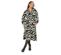 Yours Curve Zebra Print Long Sleeve Shirt Dress - Women's - Plus Size Curve Black