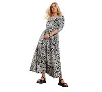 Yours Curve Zebra Print Maxi Wrap Dress - Women's - Plus Size Curve Black