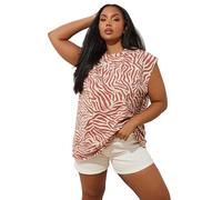 Zebra Print Oversized Boxy Vest Top Yours Orange 20