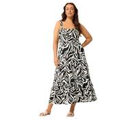 Yours Curve Zebra Print Shirred Midi Dress - Women's - Plus Size Curve