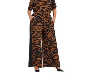 Yours Curve Zebra Print Side Stripe Trousers - Women's - Plus Size Curve Black