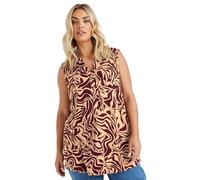 Yours Curve Zebra Print Sleeveless Blouse - Women's - Plus Size Curve Red
