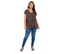 Yours Curve Zebra Print V-Neck T-Shirt - Women's - Plus Size Curve
