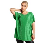 Yours Curve Zig Zag Plisse Top - Women's - Plus Size Curve Green