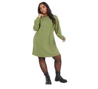 Yours Curve Zip Neck Ribbed Jumper Dress - Women's - Plus Size Curve Green