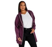 Yours Curve Zip Through Longline Hoodie - Women's - Plus Size Curve Purple