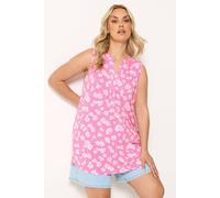 Yours Daisy Sleeveless Swing Blouse In Pink Pink