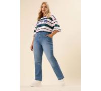 Yours Curve Slim Barrel Jeans - Women's - Plus Size Curve Mid Blue