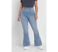 Yours Denim Flared Jeggings In Light Blue Light Blue 22