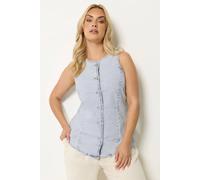 Yours Denim Longline Waistcoat In Light Blue Light Blue