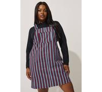 Yours Limited Collection Curve Blue Denim Stripe Pinafore Dress - Women's - Plus Size Curve