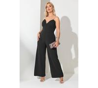 Yours London Curve Diamante Corset Jumpsuit - Women's - Plus Size Curve Black