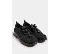 Yours - Diamante Embellished Drawcord Trainers in Extra Wide Eee Fit - Women's Black