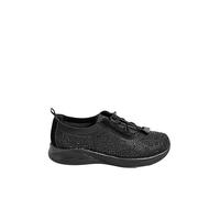 Diamante Embellished Drawcord Trainers Yours Black 6EEE