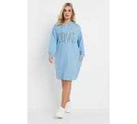 Diamante Embellished Hoodie Dress Yours Blue 22-24